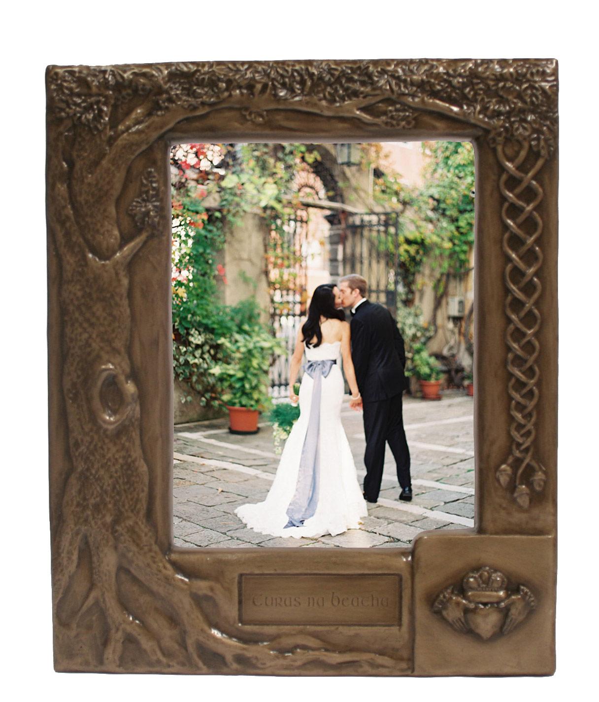 Personalised Bronze Claddagh Wedding Photo Frame